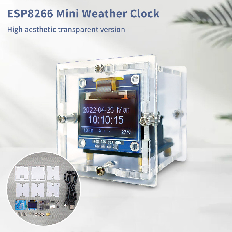 Diy Electronics Components - ESP8266 Mini Weather Clock Kit DIY