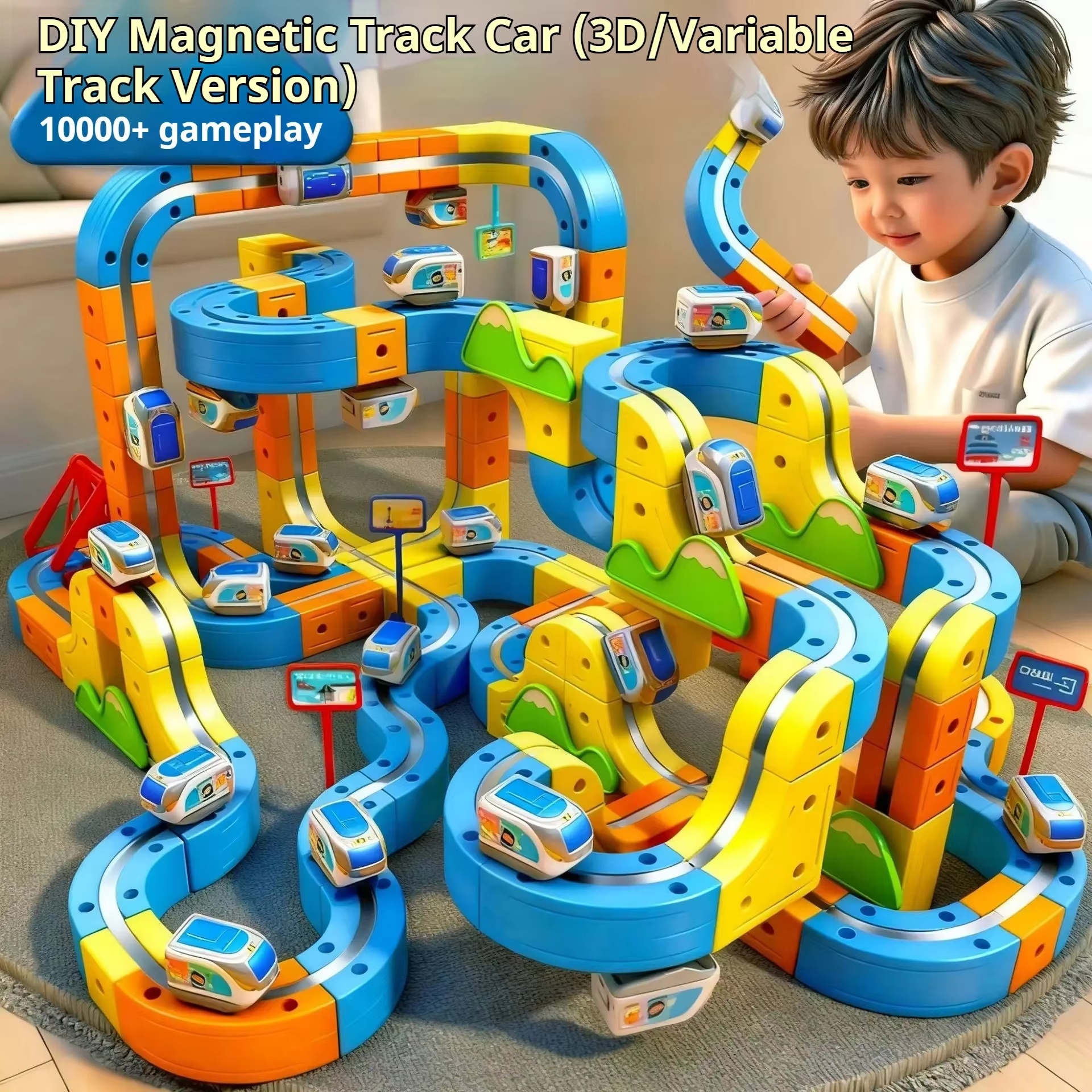 Diy Electric Car - Magic Transforming Magnetic Cube Track Railcar