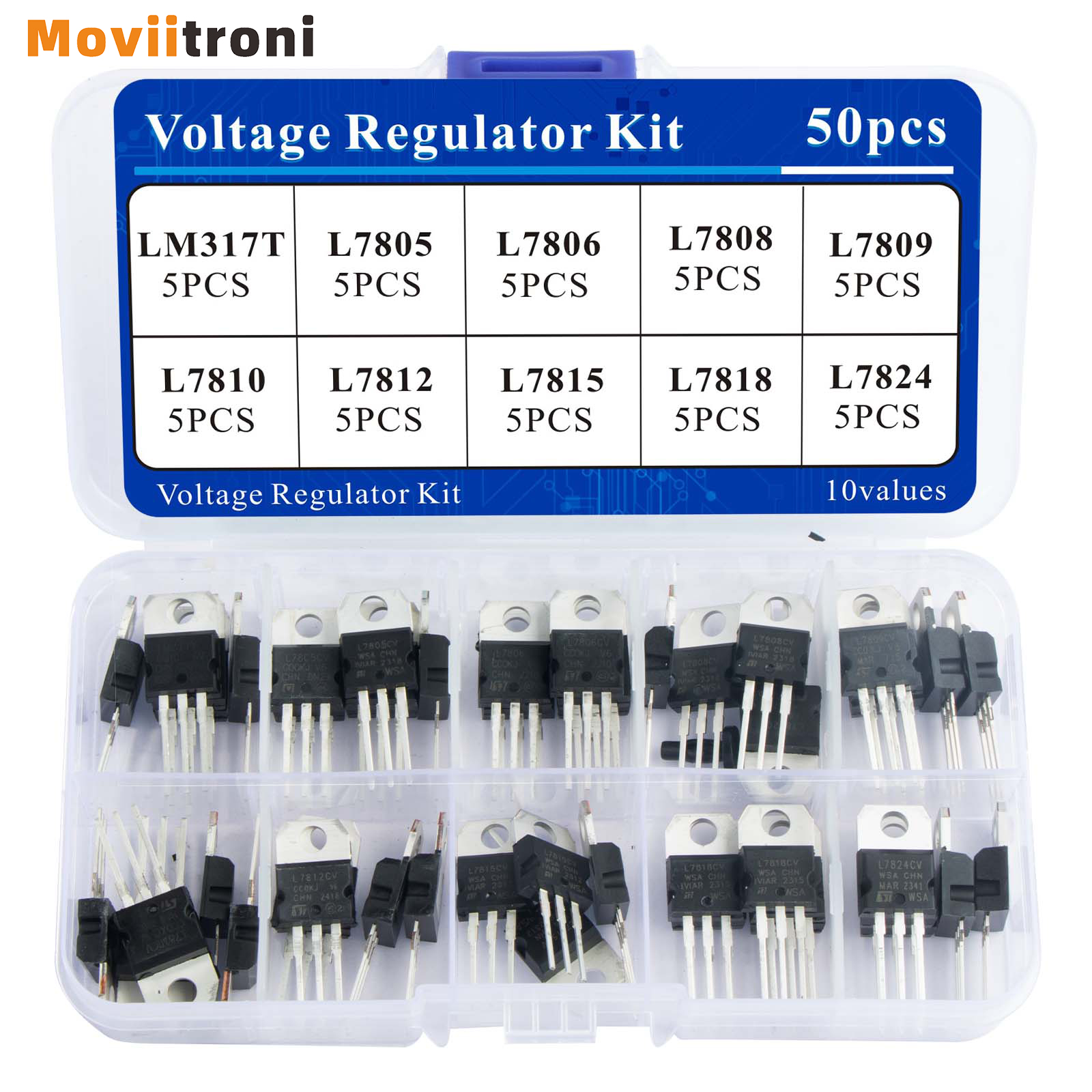 Mosfet Transistor Set - 50pcs Voltage Regulator Kit 10 values