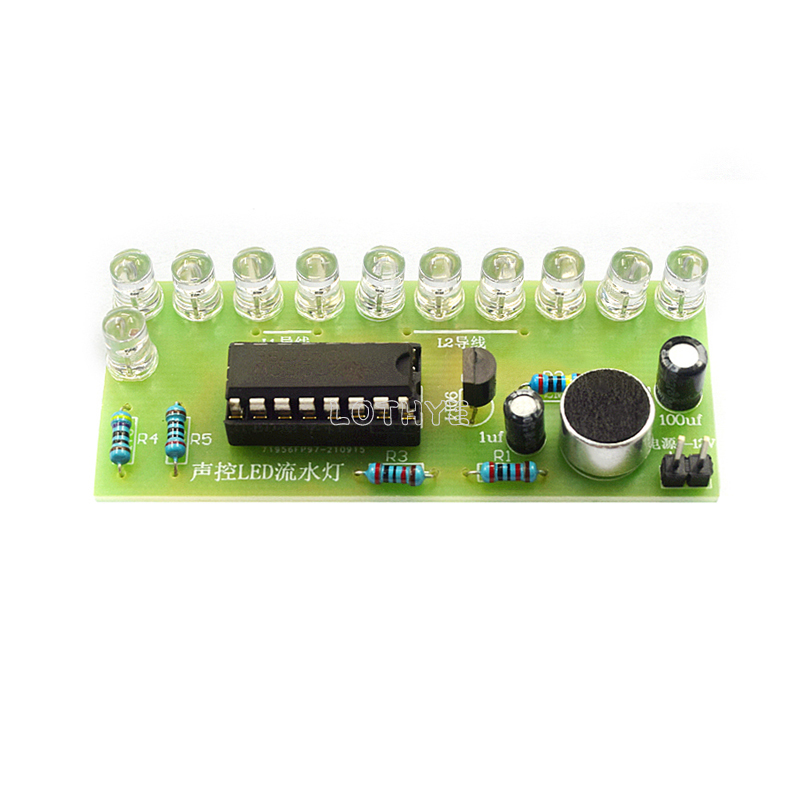 Diy Electronics Gadget - CD4017 Voice Control LED Water Light