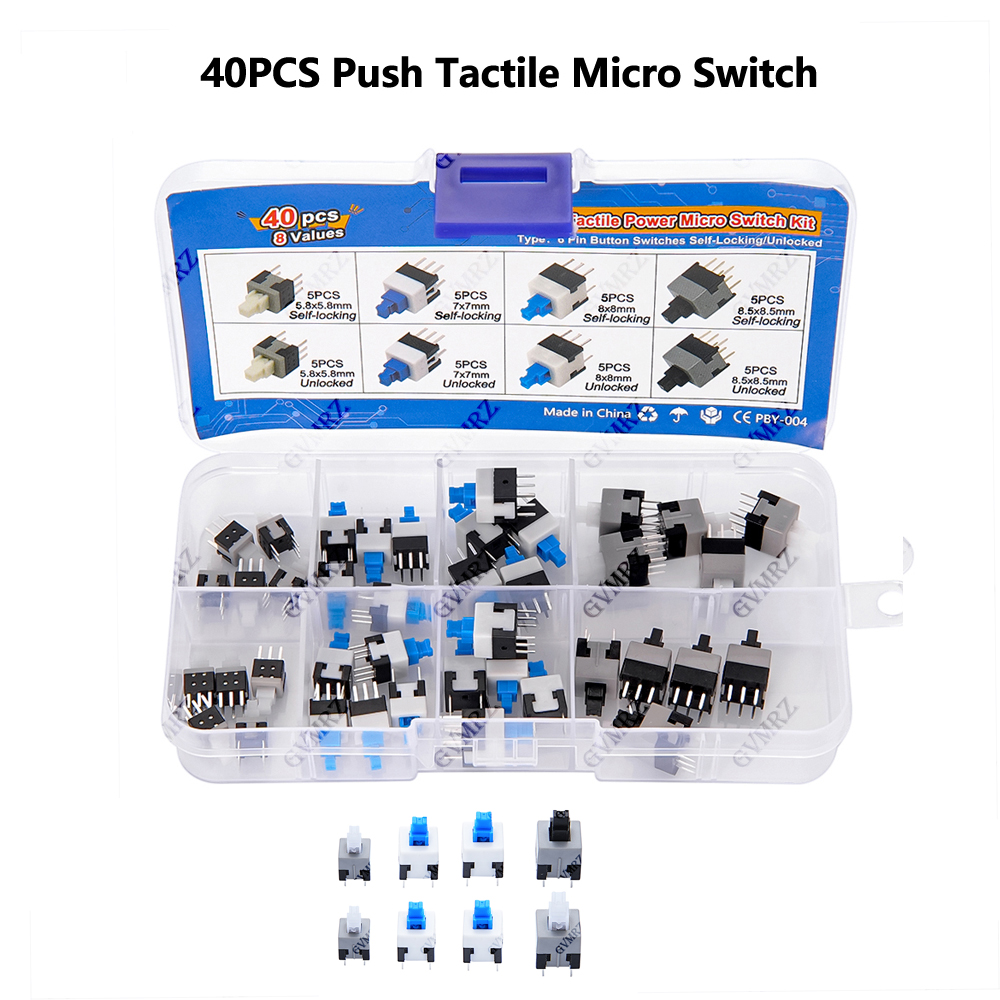 Diy Electronics Components - 40PCS 8Values Push Tactile Micro Switch