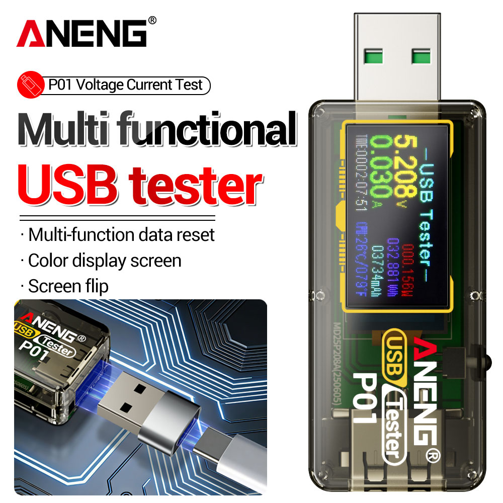 Logic Analyzer Usb - USB Tester ANENG P01 Multifunction Type-C