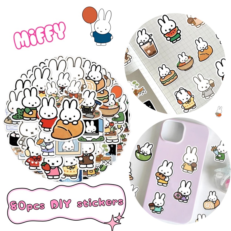 Diy Q - Miffy Rabbit Head Sticker High Color