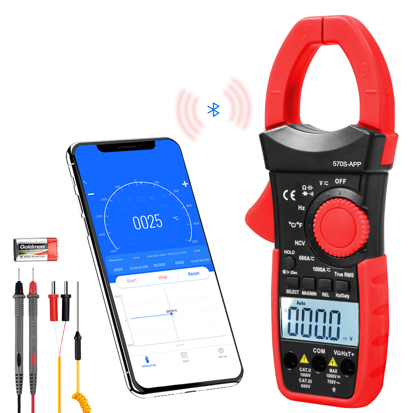 Multimeter Digital - HP-570S-APP Portable 6000 Count Clamp Multimeter