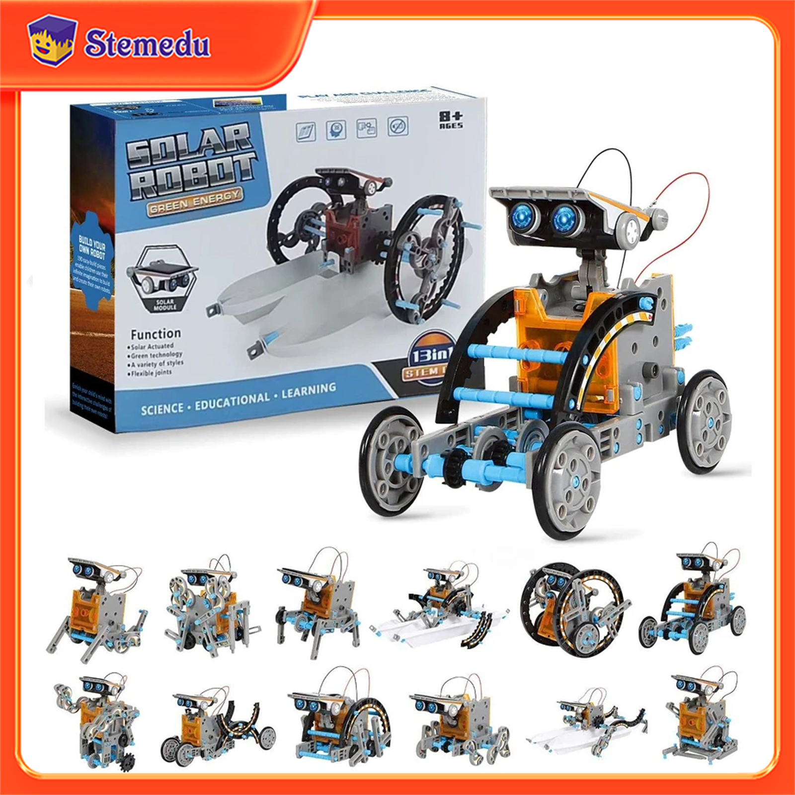 Diy Electronics Projects - 13 in 1 Solar Powered Robot