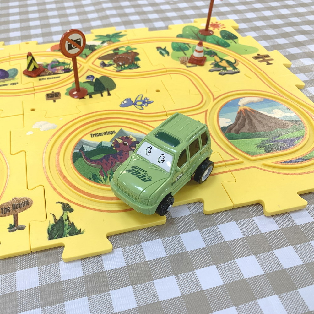 Diy Electric Car - Electric Car Dinosaur Scene Children Fun