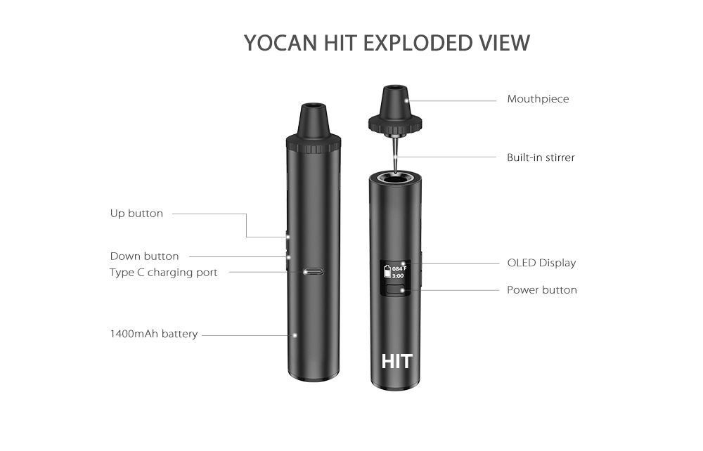 Original Yocan Hit Dry Herb Va - Diy Vape Electronics recensione e prezzo