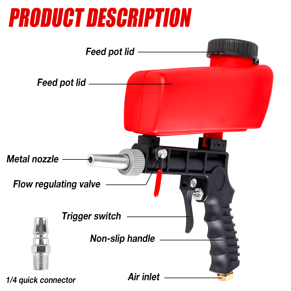 90psi Gravity Sandblasting Gun - Diy Electronics Power Supply recensione e prezzo