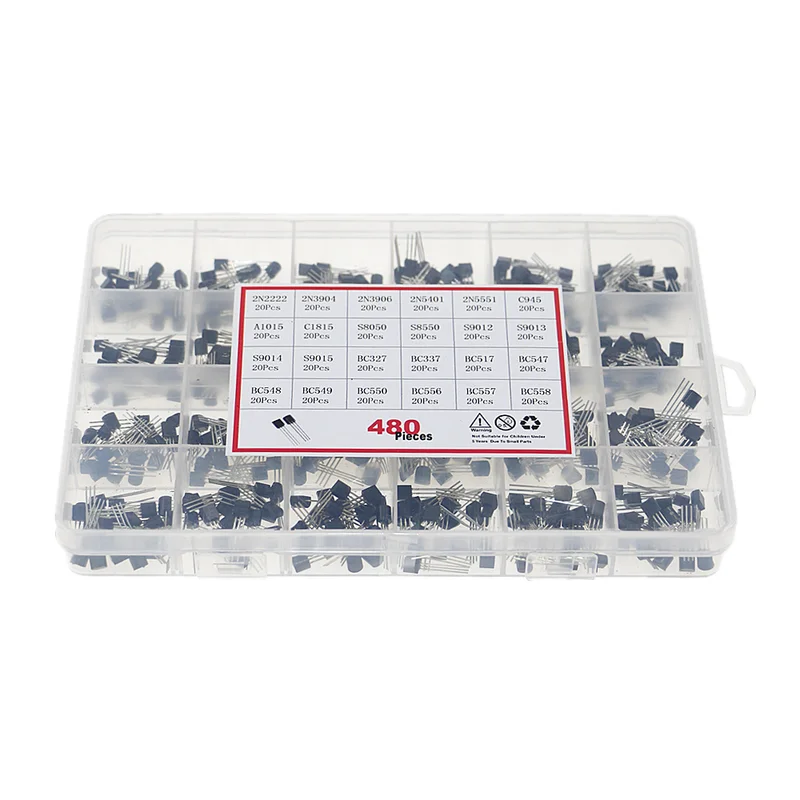 480Pcs 24Types NPN PNP Transis - Mosfet Transistor Set recensione e prezzo