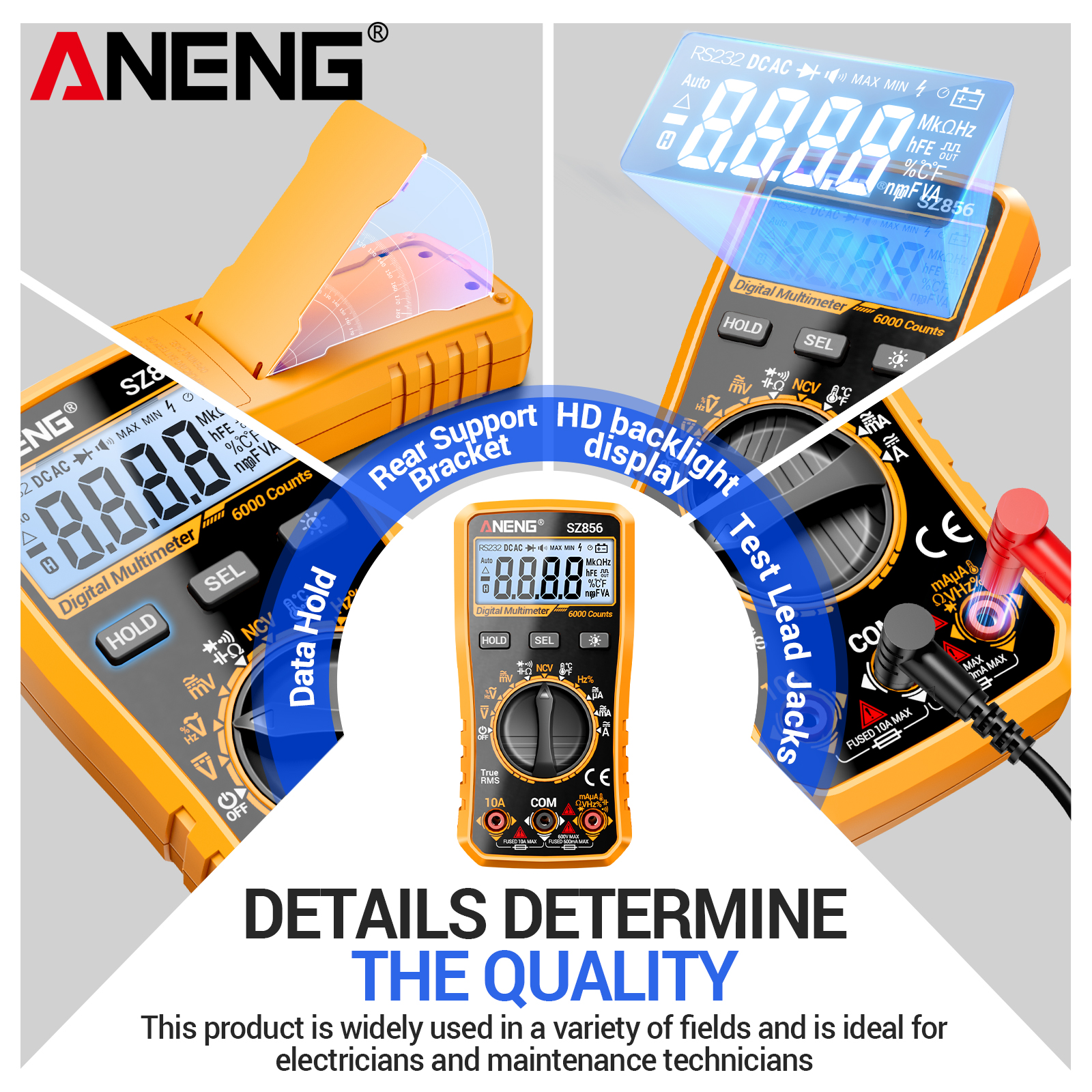 ANENG SZ856 LCD Backlight Mult - Diy Electronics Gifts recensione e prezzo