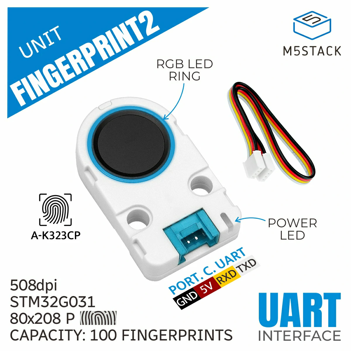 M5Stack Fingerprint2 Recogniti - Diy Electronics Power Supply recensione e prezzo