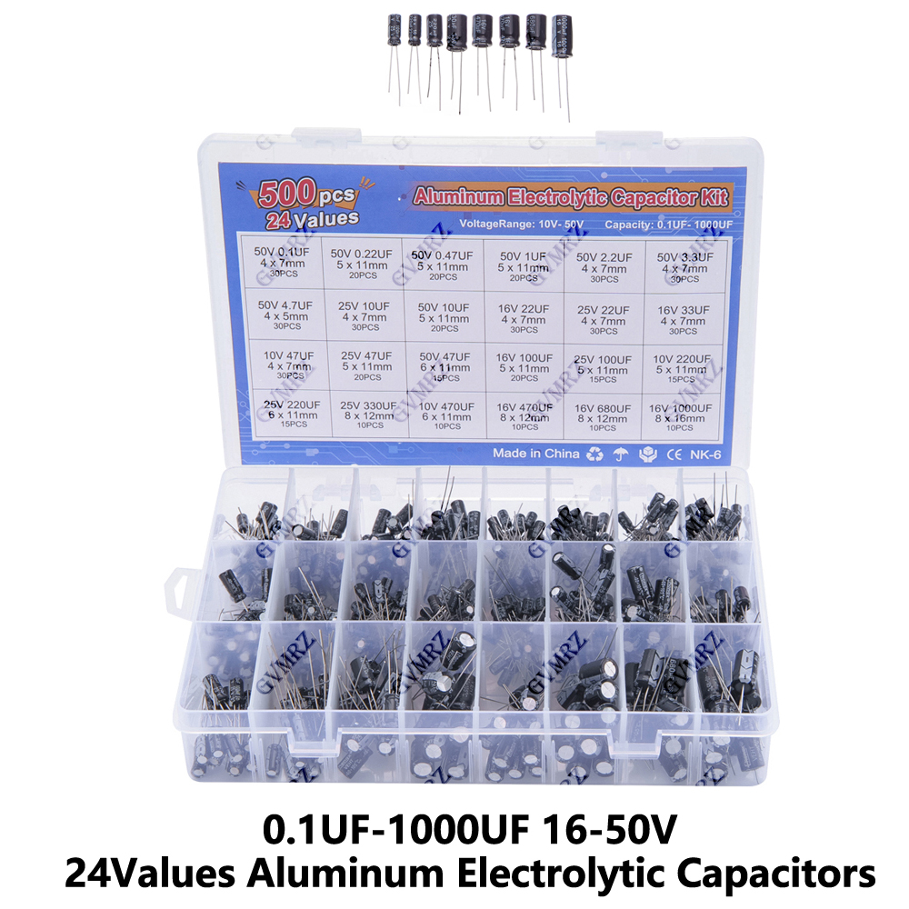500PCS/lot 16-50V mix Electrol - Capacitor Kit Assortment recensione e prezzo