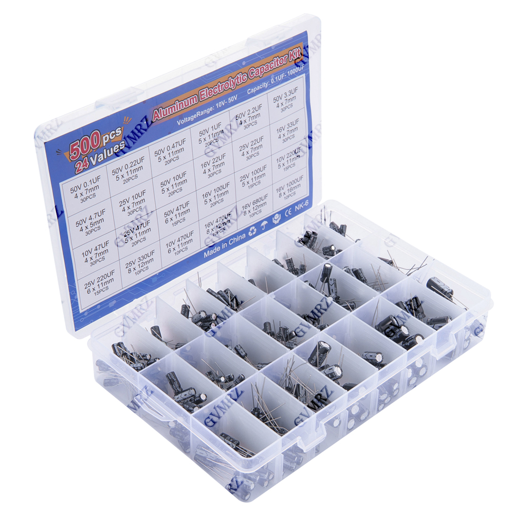 500PCS/lot 16-50V mix Electrol - Capacitor Kit Assortment recensione e prezzo