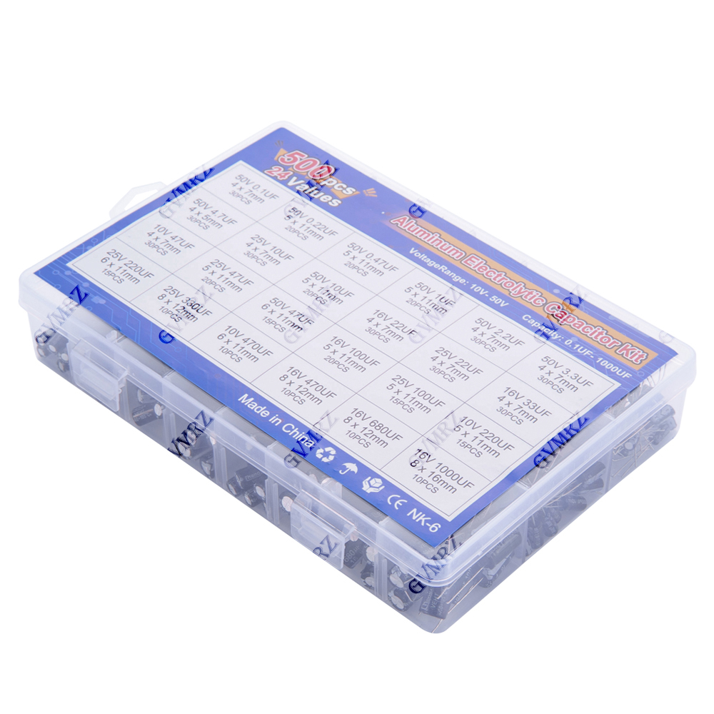 500PCS/lot 16-50V mix Electrol - Capacitor Kit Assortment recensione e prezzo