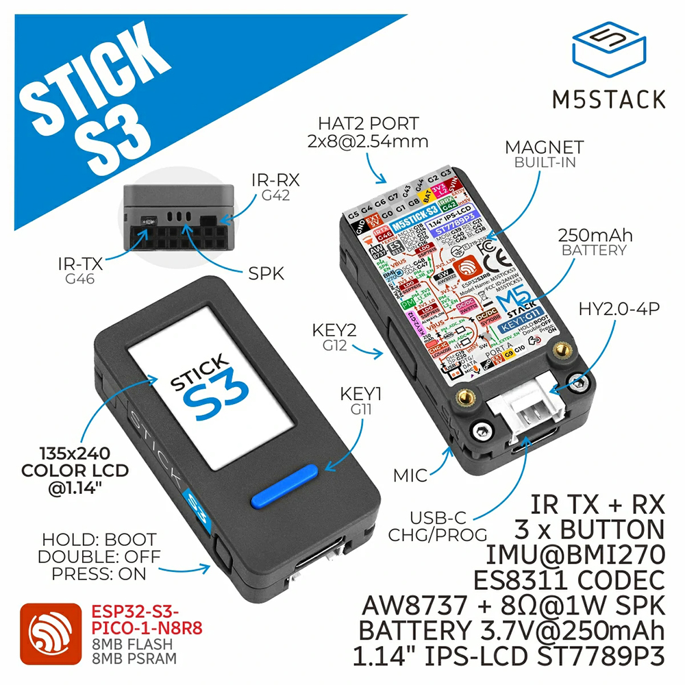 M5Stack M5StickS3 ESP32-S3 IoT - Diy Electronics Kits recensione e prezzo