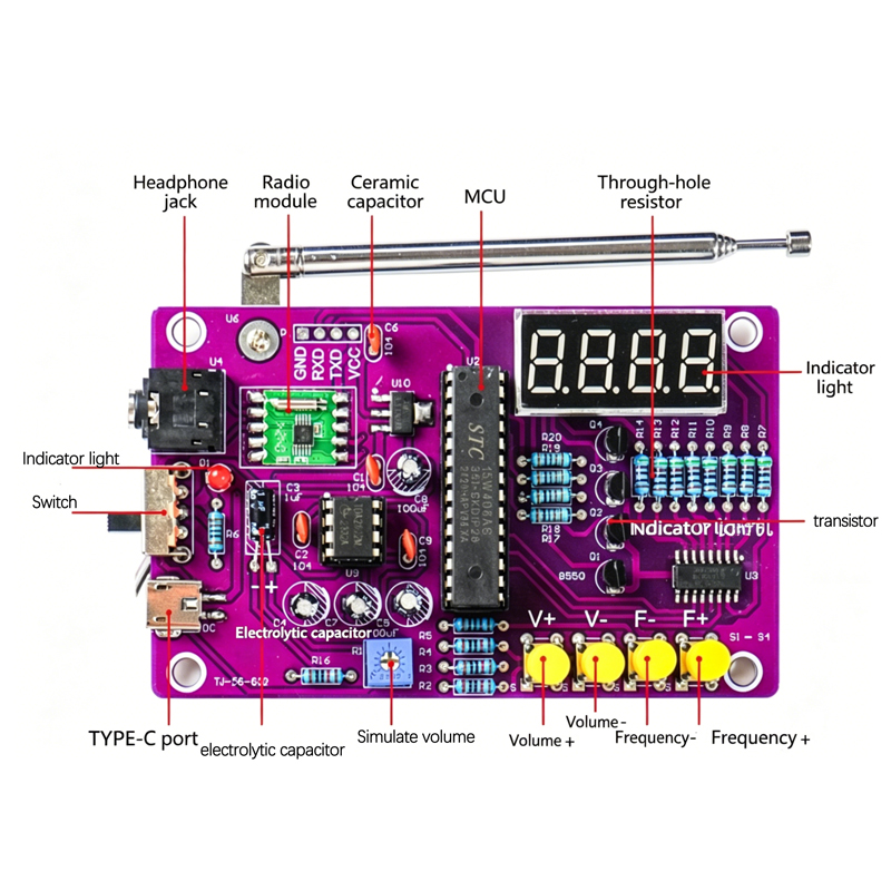 DIY FM Radio Electronic Kit 87 - Diy Electronics Projects recensione e prezzo