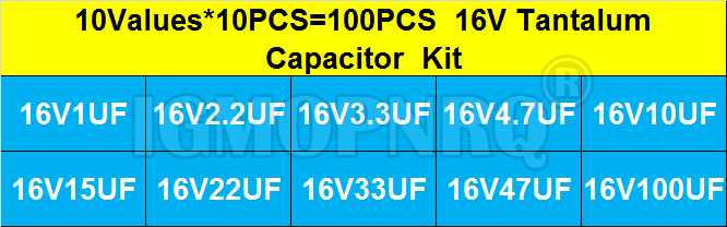 100PCS 10Value*10Pcs 16V Tanta - Capacitor Kit Assortment recensione e prezzo