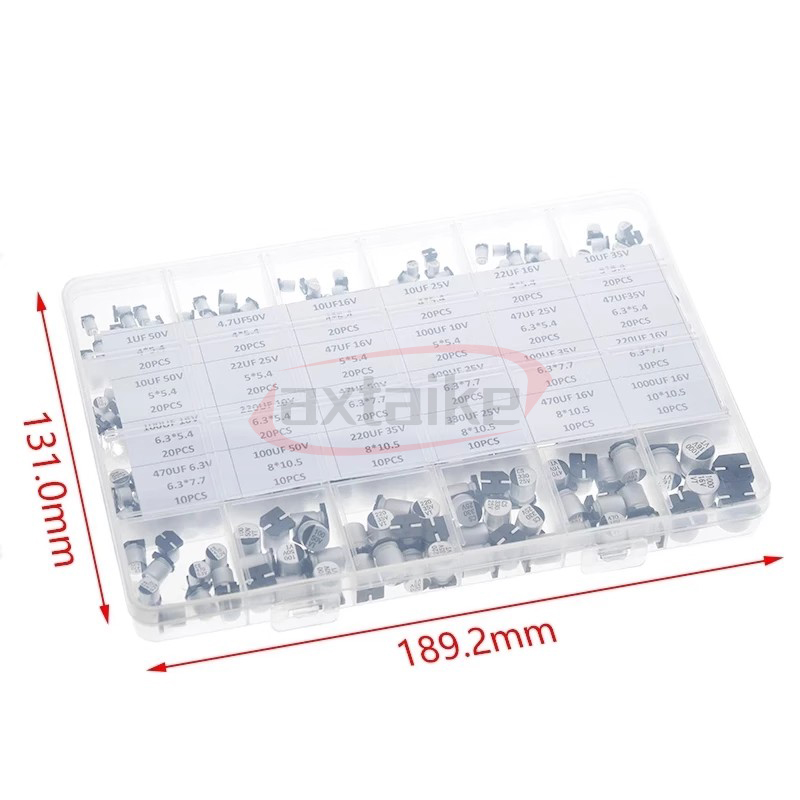 400Pcs 1UF~1000UF 10V 16V 25V  - Capacitor Kit Assortment recensione e prezzo